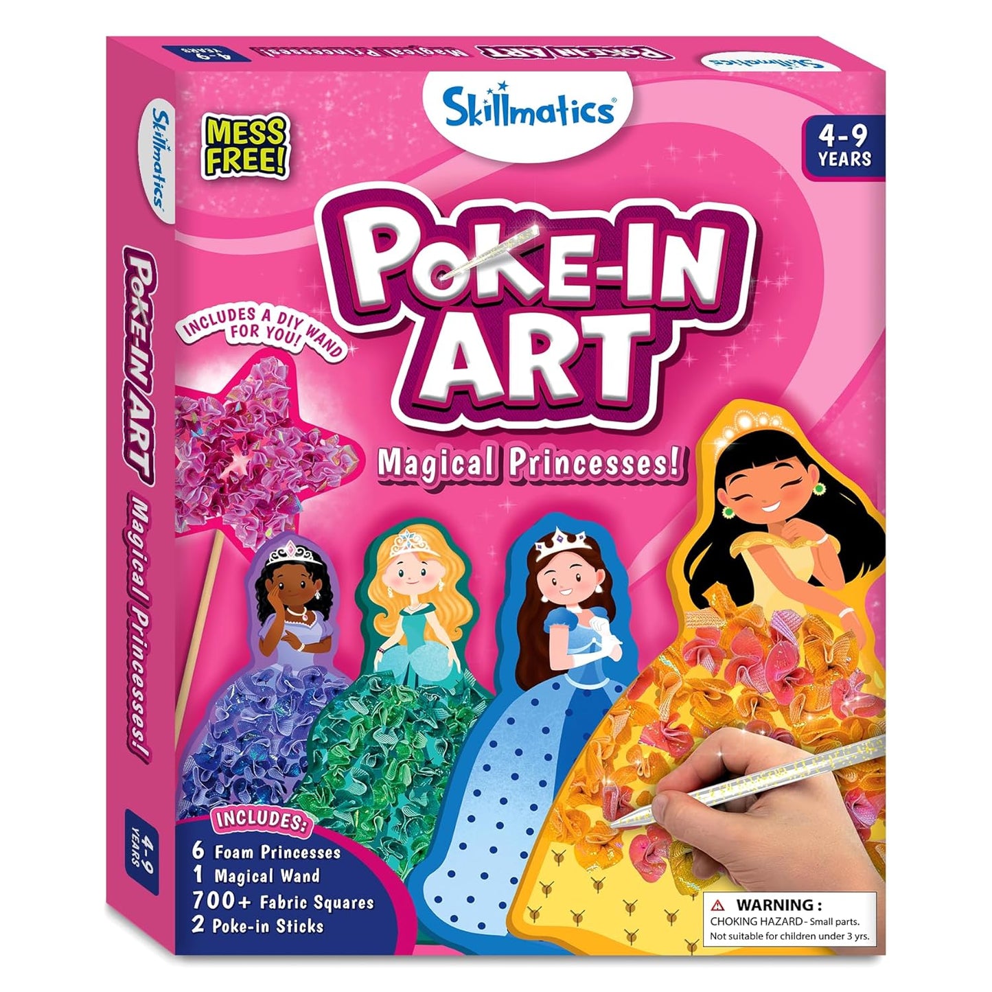 Skillmatics Art & Craft Activity - Poke-in Art Magical Princesses, Mess-Free Craft Kits for Kids - DIY Activity, Perfect Gifts for Girls & Boys Ages 4-8