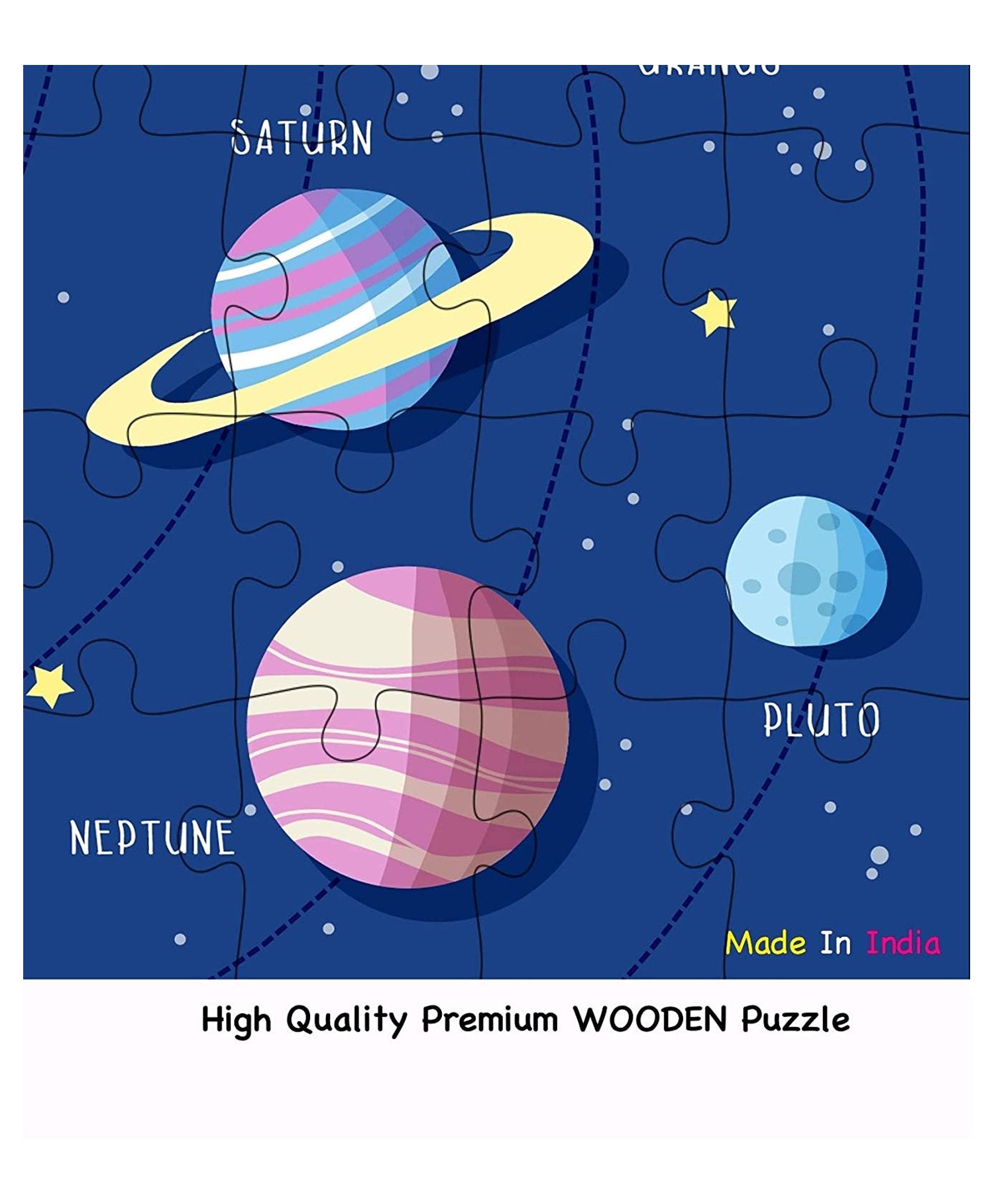 Wooden Solar System Jigsaw Puzzle for Kids | 40-Piece Blue Eco-Friendly Educational Toy