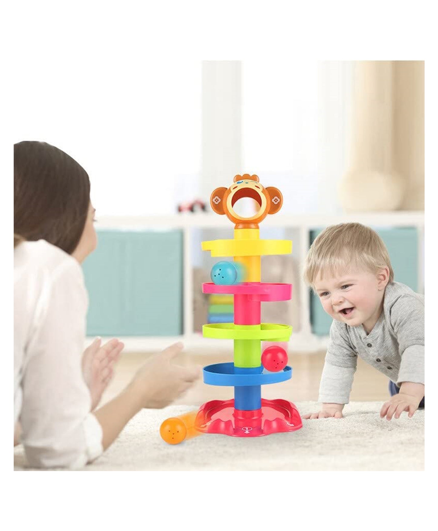 PlayNLearn 5-Layer Ball Drop and Swirling Tower for Toddlers