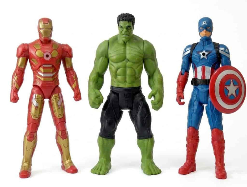 Superhero Action Figure Set – Iron Man, Spider-Man, Hulk & Captain America | Kids Collectible Toy Set