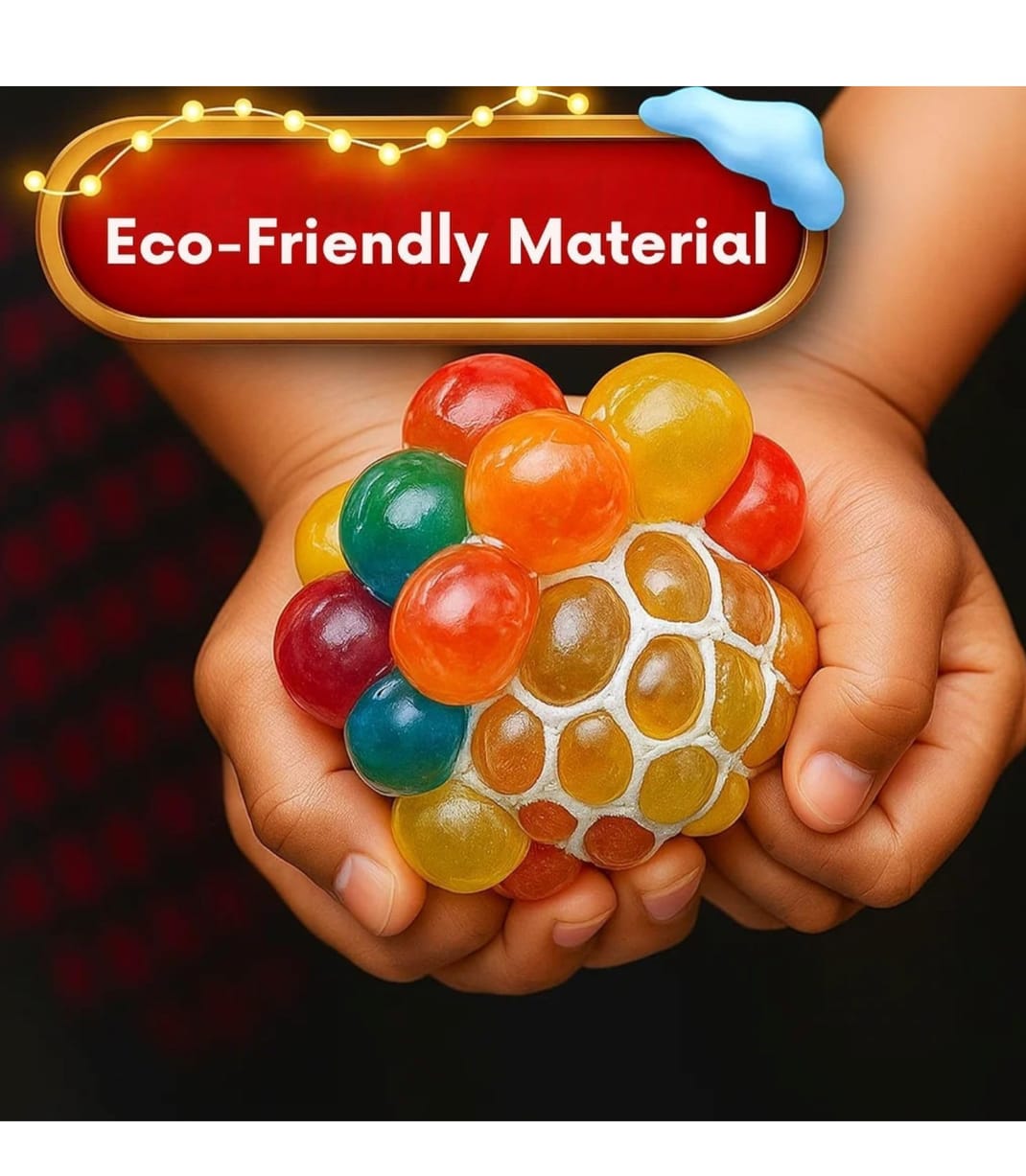Set of 2 Colorful Bubble Ball Fidget Toy – Sensory Stress Relief Squeeze Ball for Kids & Adults