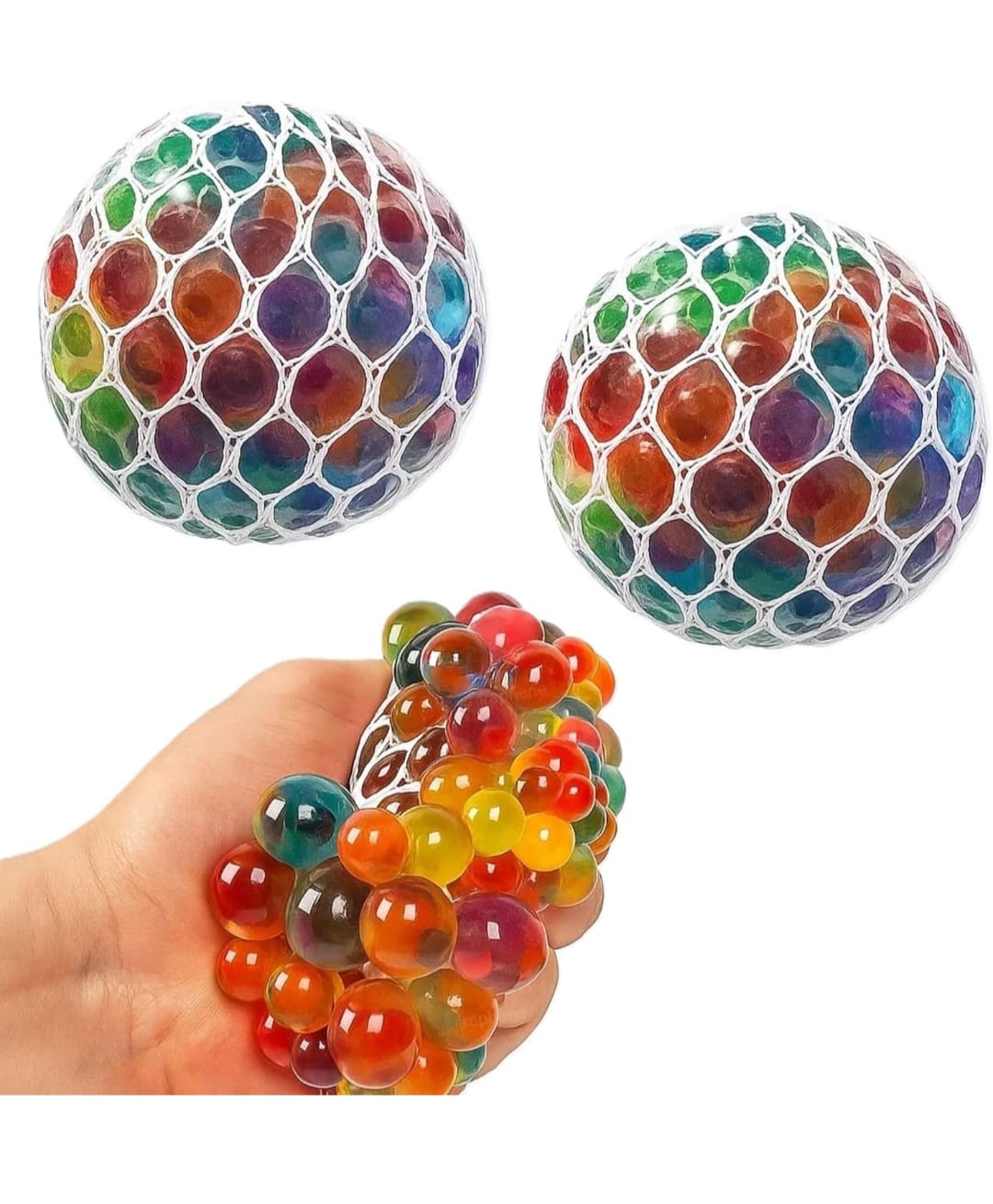 Set of 2 Colorful Bubble Ball Fidget Toy – Sensory Stress Relief Squeeze Ball for Kids & Adults