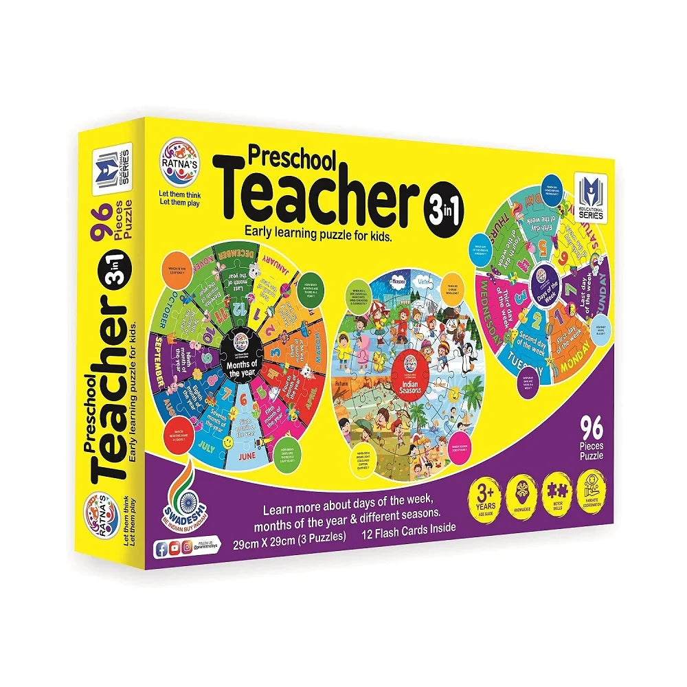 Pre School Teacher 3 in 1 Early learning puzzle for kids