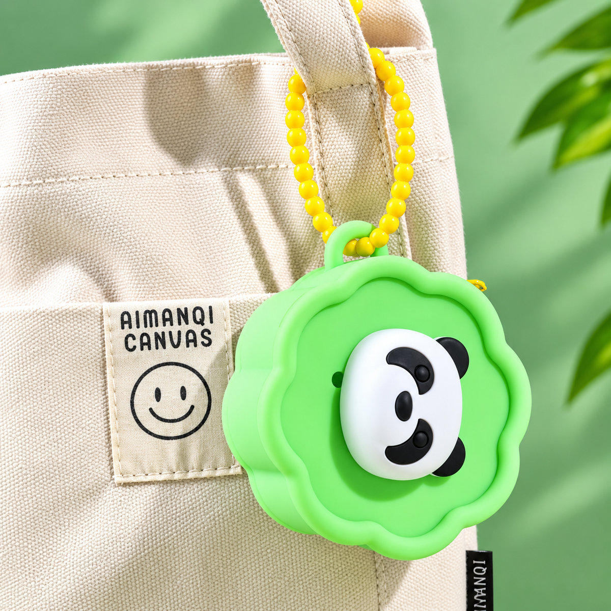 Panda Mini Pouch with Beaded Handle & Zipper – Cute Kids’ Coin & Accessory Pouch